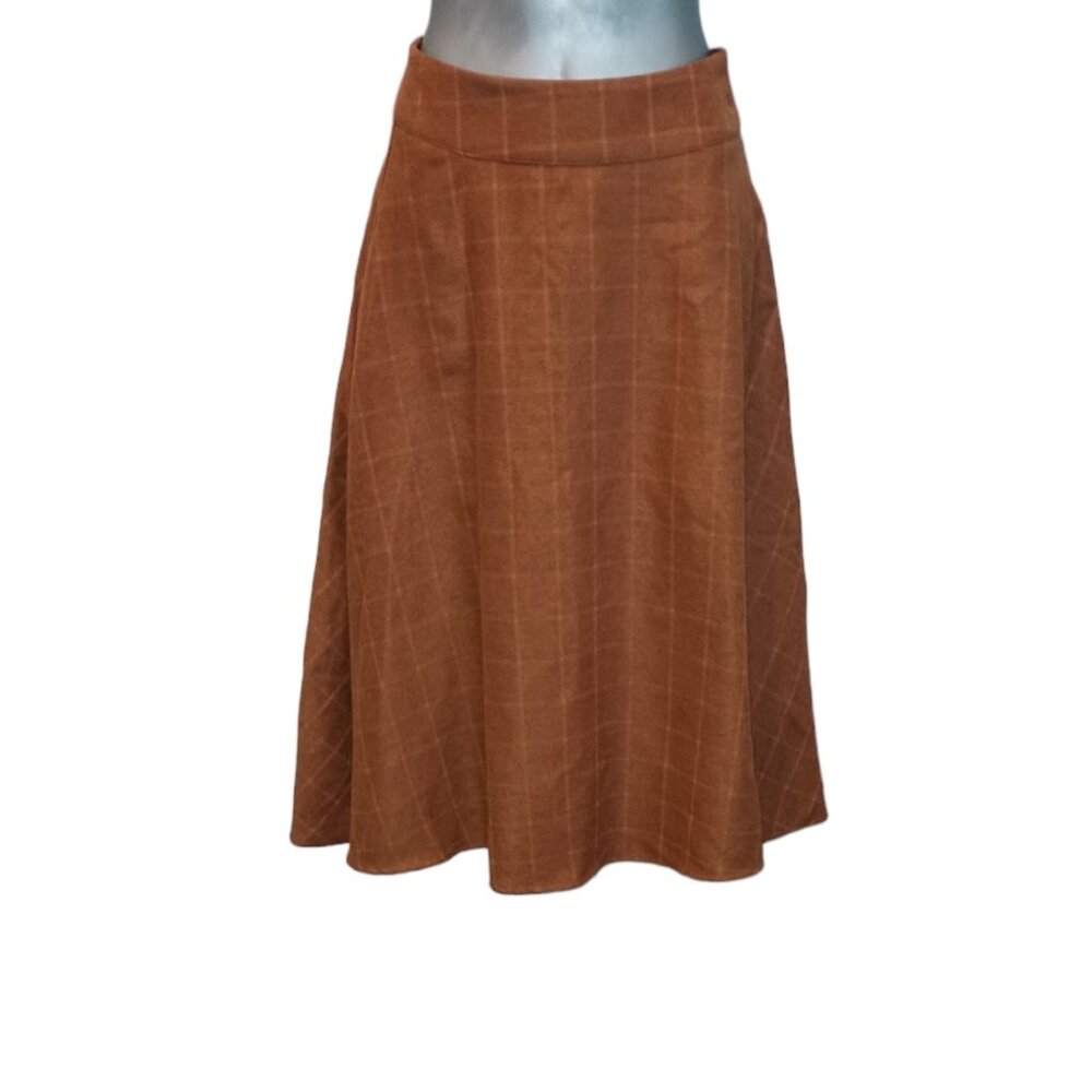 Unique Vintage Brown Checkered Skirt Size Small.